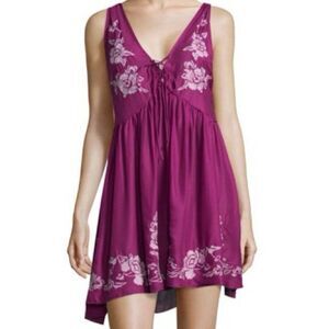 Free People Aida  Embroidered Slip Dress Pink Size Small